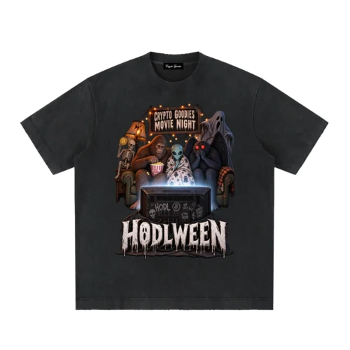 Hodlween x Crypto Goodies Movie Night Heavyweight Vintage T-Shirt