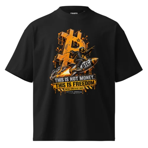 Bitcoin Rocket Man Oversized T-Shirt
