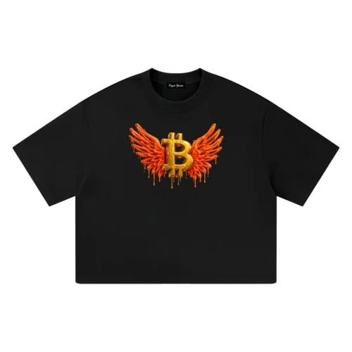 Bitcoin Angel Wings Heavyweight Boxy T-Shirt