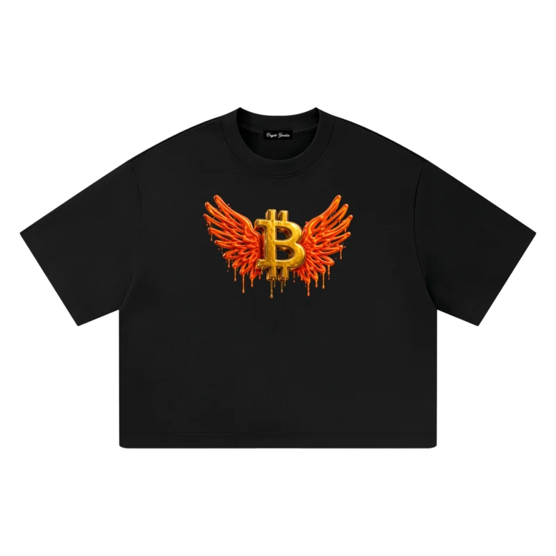Bitcoin Angel Wings Heavyweight Boxy T-Shirt
