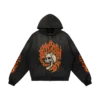 Bitcoin Flaming Skull Sun Faded Distressed Full-zip Hoodie