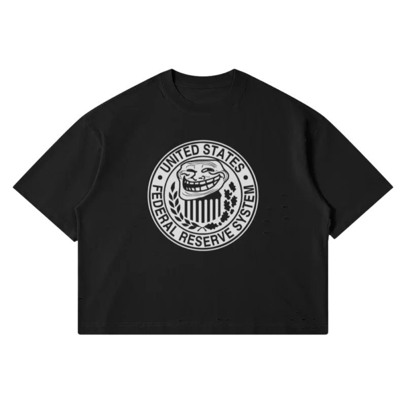 Troll Federal Reserve Distressed Oversized Tee