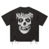 Nakamoto Skull Washed Black Distressed Tee - Image 2