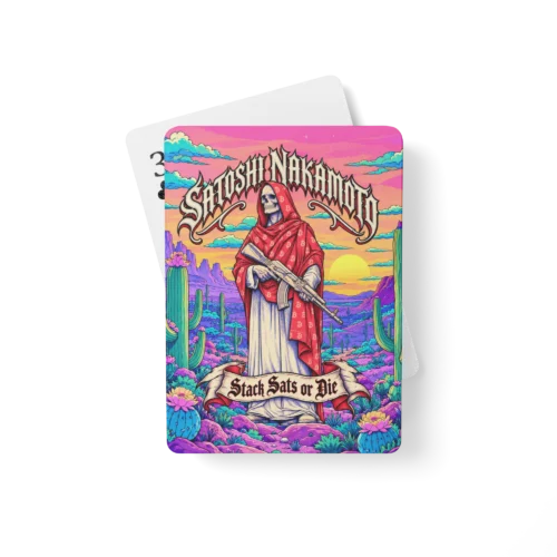 Satoshi Nakamoto Neon Desert Reaper Poker Playing Cards